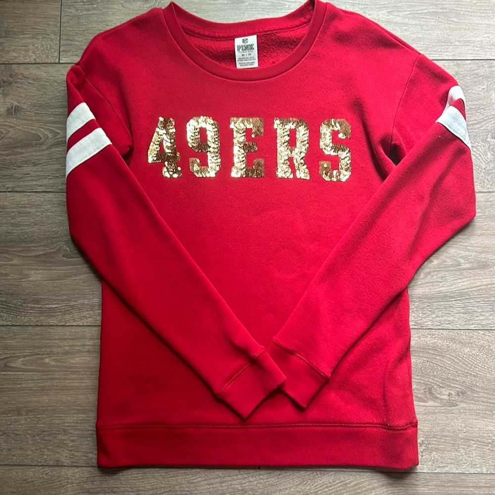 Sequin 49er niners sweater sweatshirt xs nfl